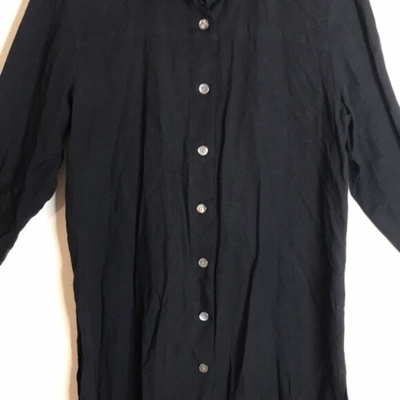 J. Jill Linen black button up shirt dress size 14 - Picture 4 of 14